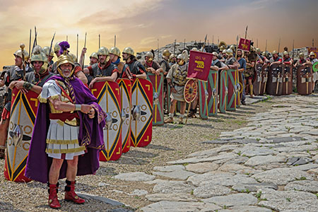 Soldats romains du 1er siecle av. J.-C., apres photomontage